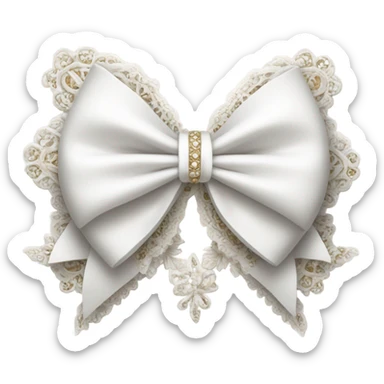 A white bow with detail  sticker