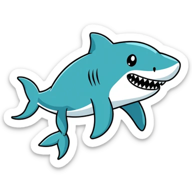 Shark eating a dolphin  sticker