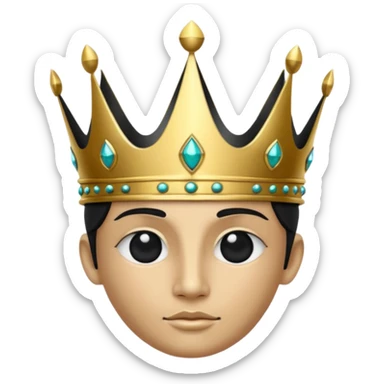 the black crown has a face sticker