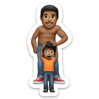 Une enceinte jbl being held by a young boy with straight black hair sticker