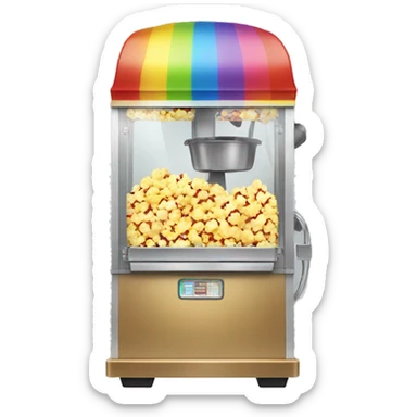 Rainbow popcorn machine sticker