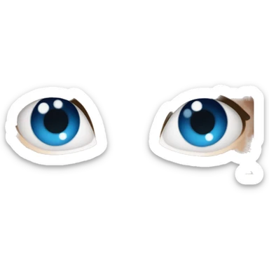 Girl black pink and blue eyes sticker