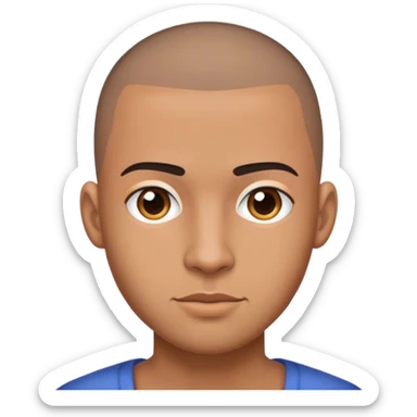 latino guy with a homebase shaped face with a buzz cut  sticker