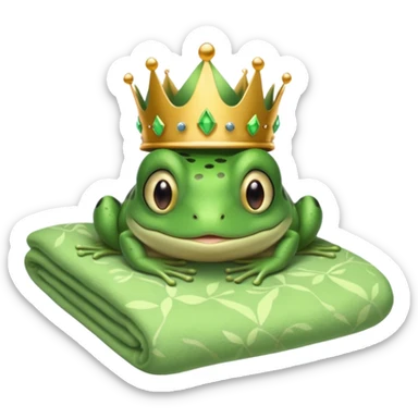 Princess frog in bed sticker