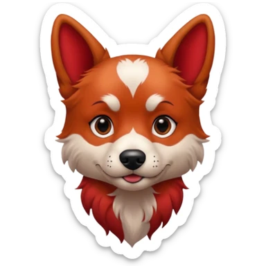 very tattoed looking dog with red hair sticker