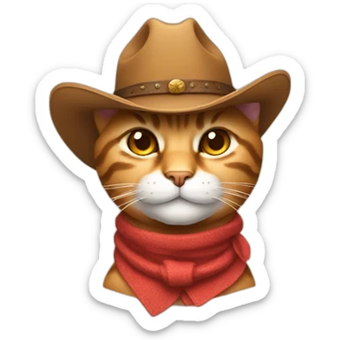 smirking cat with cowboy hat sticker