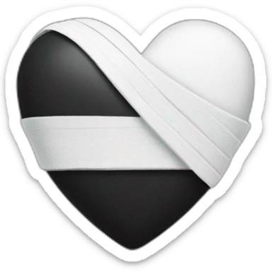 Black heart with white bandage sticker