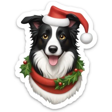 Border collie christmas  sticker