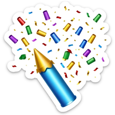 A celebratory final slide with confetti and party poppers sticker