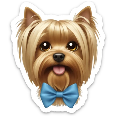 Yorkie with a bow sticker
