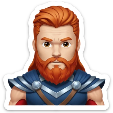 Thor, Thunder God from Norse Mythology with long red and beard, dark blue and silver outfit sticker