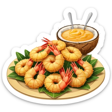 Coconut shrimp with pineapple sauce sticker