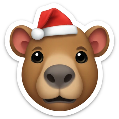 Capibara christimas hat sticker