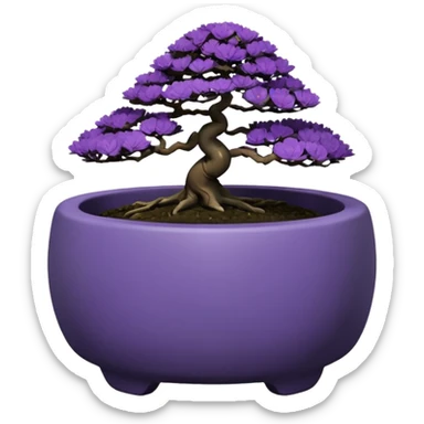  Earthenware small short squat black-purple tiny bonsai  sticker