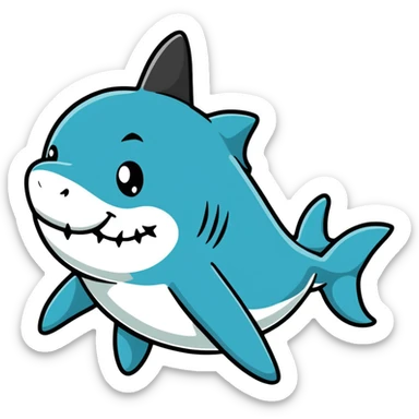 shark wearing a top hat sticker