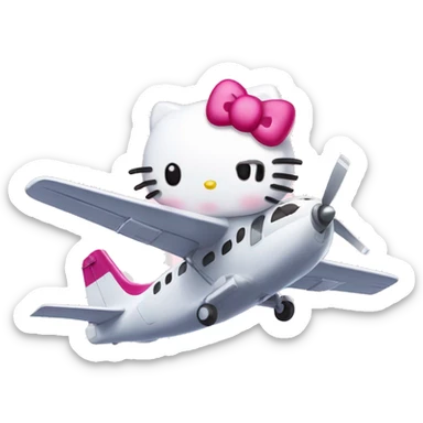 Hello kitty with flight  sticker