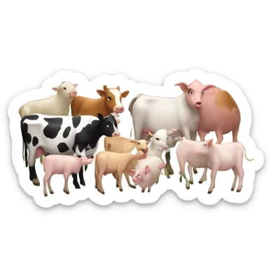 Barn and animals sticker