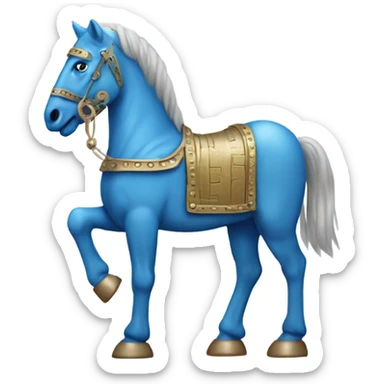 blue Trojan horse sticker
