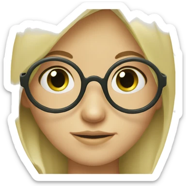 Blonde haired green eyed fair skinned girl with round glasses sticker