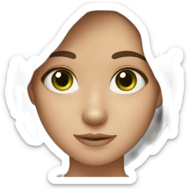 brown hair girl with green eyes and freckles sticker