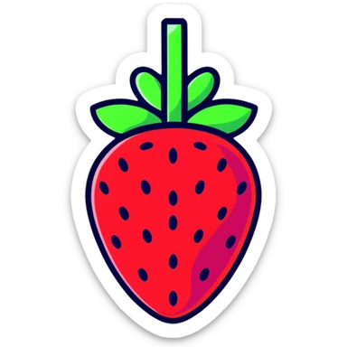 neon acid strawberry sticker