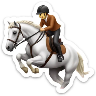 Horse with rider jumping sticker