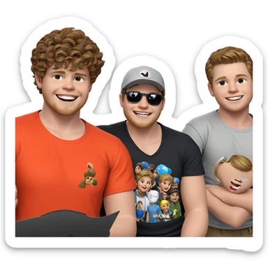 smiling boys in casual attire sticker