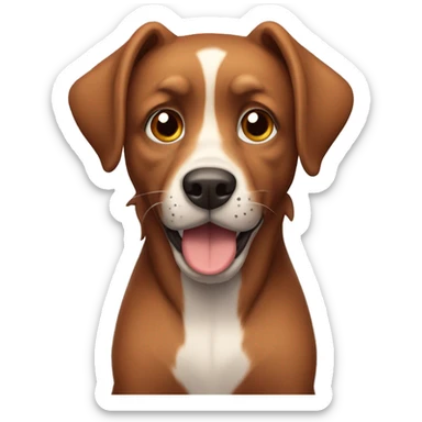 Perro marron claro con orejas un poco caídas, ojos y nariz marron sticker