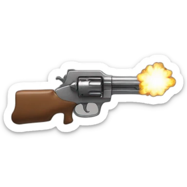 An emoji firing a gun sticker