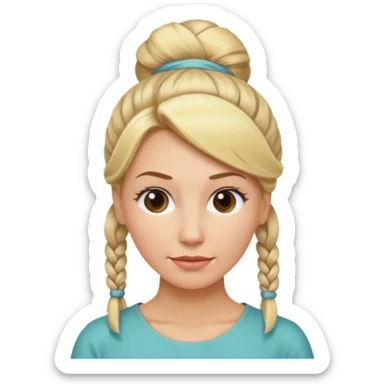 femme 35 ans blonde cheveux attachés sticker