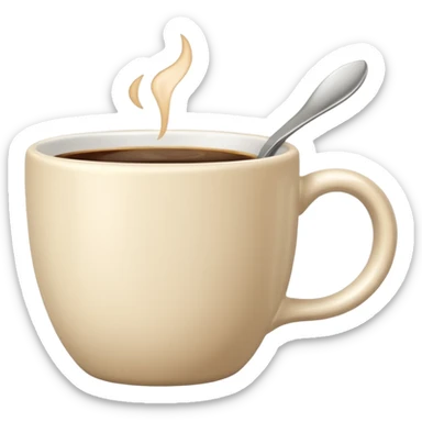 light beige coffee cup with elegant handle sticker