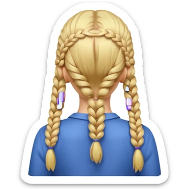 fille de dos avec deux tresses blonde sticker