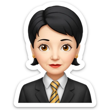 Very old women with Necktie. different hair style, black hair. sticker