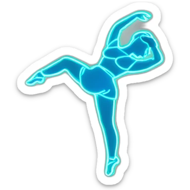 Suggestive silhouette dancer neon sign sticker