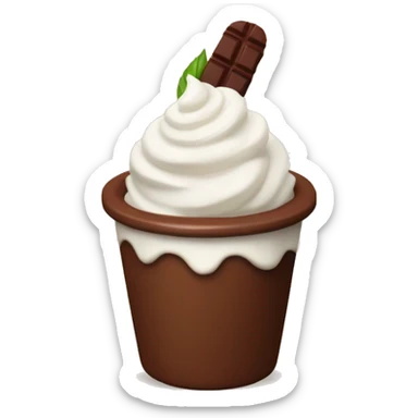 Cacao with Whipped cream and with small Zephyrs  sticker