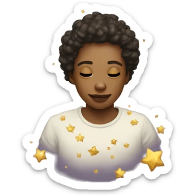 Person wearing t shirt filled with vintage detailed golden stars galaxies celestial sticker