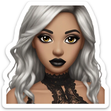 Hyper Realistic Goth victoria secret model sticker