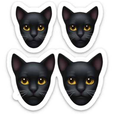  black cat wearing a panther mask sticker