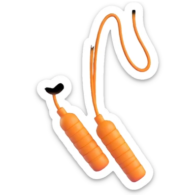 Jump rope gym equipment floating in the air, bright colors sticker