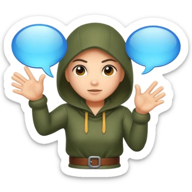 rogue character tapping invisible chat bubble sticker