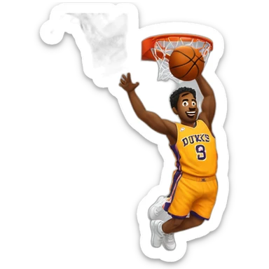Ein Basketballer der einen dunk macht sticker