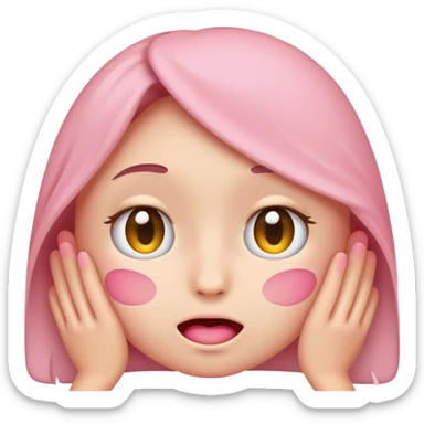 Shy emoji that just said smth risky sticker