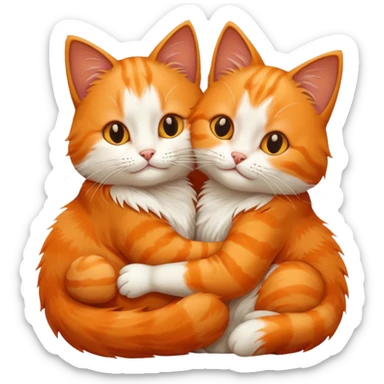 Two cats hugging sticker