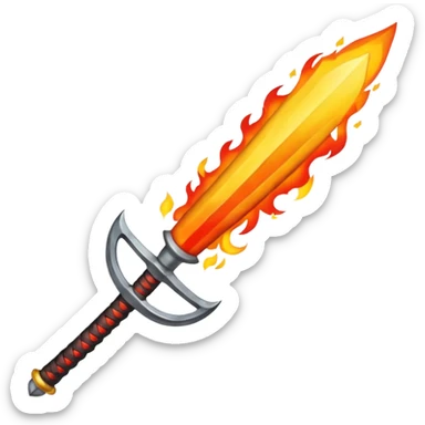 sword on fire emoji style
- Designs that remind you of the blade of Japanese animation extinction sticker