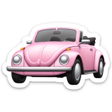 light pink beetle convertible  sticker