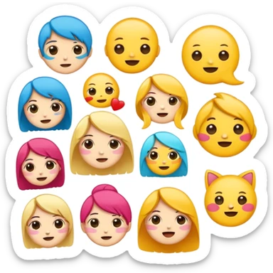 Cute cartoon sticker, simple flat design, bold outline, bright colors, chibi style, expressive face, minimal background, vector style, high contrast, emoji-like, transparent background, sticker pack style sticker