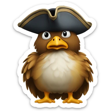 un poussin avec des lunete et un chapeau de pirate sticker