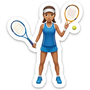 woman tennis player ready stance sporty outfit sticker