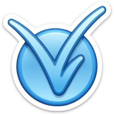 Blue tick mark sticker