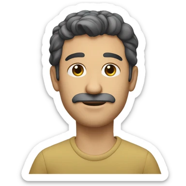 Pablo Marçal looks like he has his hand on his chin sticker